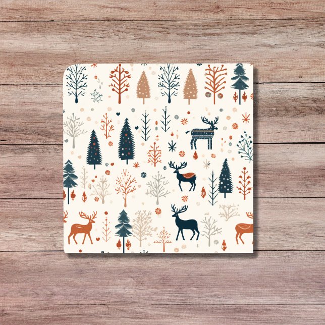 Nordic Minimalist Reindeer Beige Scandinavian Ceramic Tile (Nordic Minimalist Reindeer Beige Scandinavian Ceramic Tile)