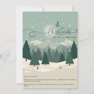 Nordic Minimalist Snow Landscape ChristmasPostcard Invitation