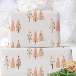 Nordic Modern Minimalist Merry Christmas Pine Tree Wrapping Paper