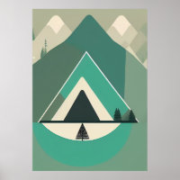 Nordic Mountain: Abstract Poster for Home Decor