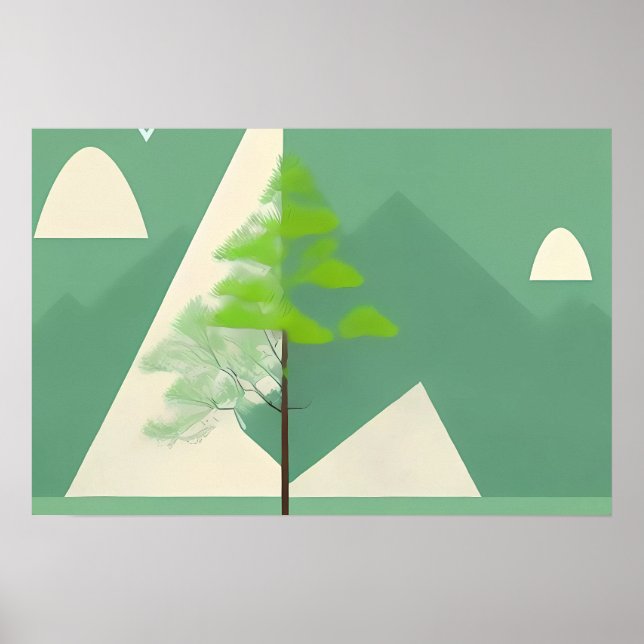 Nordic Mountain: Abstract Poster for Home Decor (Front)