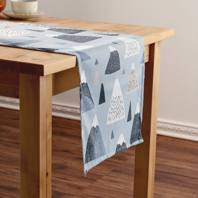 Nordic Mountain Peaks Table Runner (In Situ)