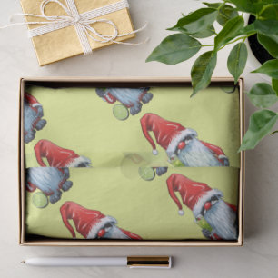 Nordic Nisse Gnome Gonk Holding A Glass Of‎ Lime  Tissue Paper