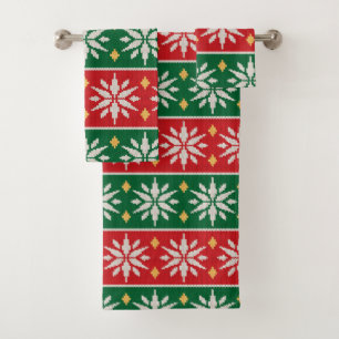 Nordic Noel Knit Bath Towel Set