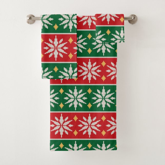 Nordic Noel Knit Bath Towel Set (Insitu)