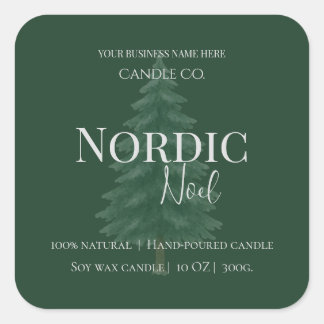 Nordic Noel Pine & Birch Candle Label