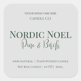 Nordic Noel Pine & Birch Candle Label