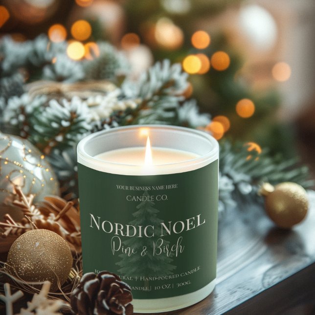 Nordic Noel Pine & Birch Candle Label (Creator Uploaded)