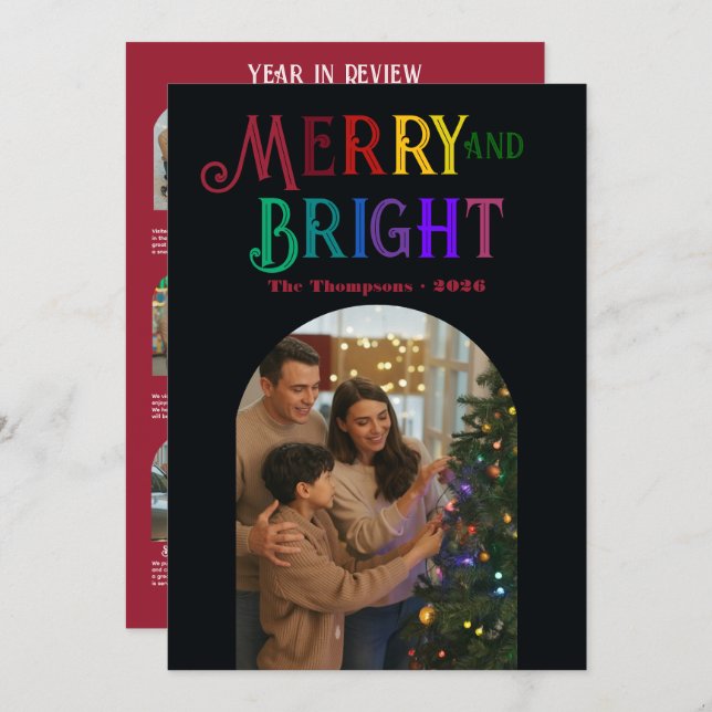 Nordic Noël "Year in Review" Photos Christmas Holiday Card (Front/Back)