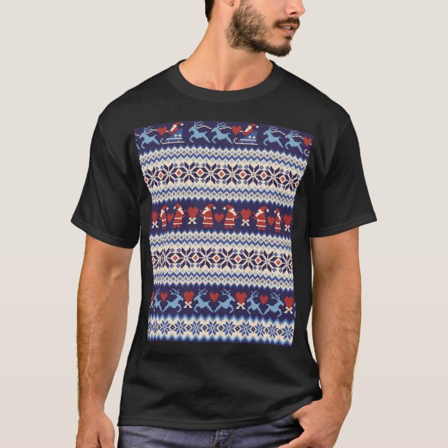 Nordic Pattern: Charming Illustration T-Shirt (Front)