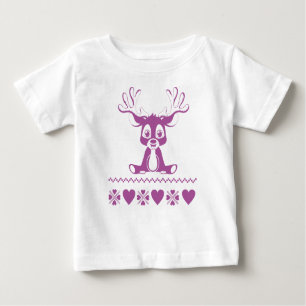 nordic pattern with deer baby T-Shirt