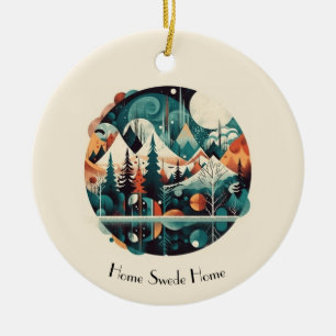 Nordic Pines & Peaks, custom Ceramic Ornament