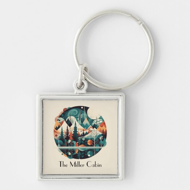 Nordic Pines & Peaks, custom Key Ring (Front)