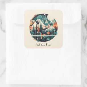 Nordic Pines & Peaks, custom Square Sticker
