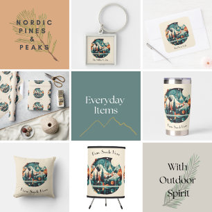 Nordic Pines & Peaks, custom Water Bottle