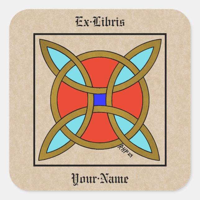 Nordic Protection from Witchcraft Bookplate Square Sticker (Front)