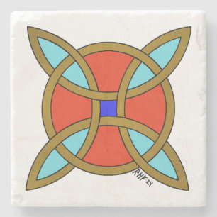 Nordic Protection from Witchcraft or Witch's Knot Stone Coaster