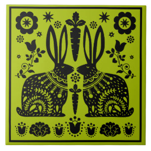 Nordic Rabbit Themed Home Decor Ceramic Tile