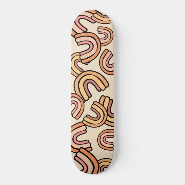 Nordic rainbow Bohemian rainbows Neutral Skateboard (Front)