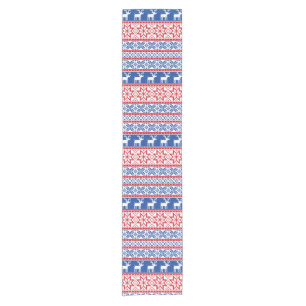 Nordic Reindeer and Snowflakes Short Table Runner