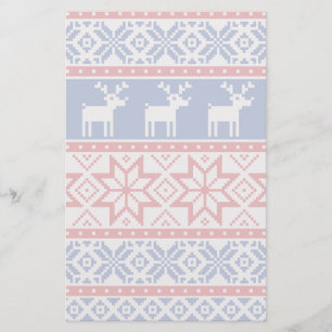 Nordic Reindeer and Snowflakes Stationery