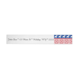 Nordic Reindeer and Snowflakes Wraparound Address Label