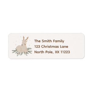 Nordic Reindeer Christmas return address Label