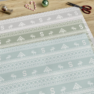 Nordic Reindeer Pattern Wrapping Paper Sheet