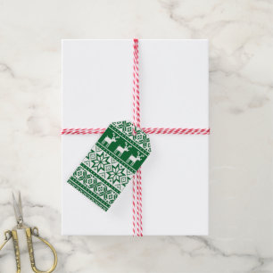 Nordic Reindeer Ugly Christmas Sweater Party Gift Tags