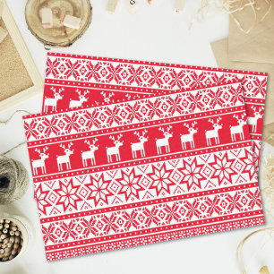 Nordic Reindeer Ugly Christmas Sweater Party Tissue Paper