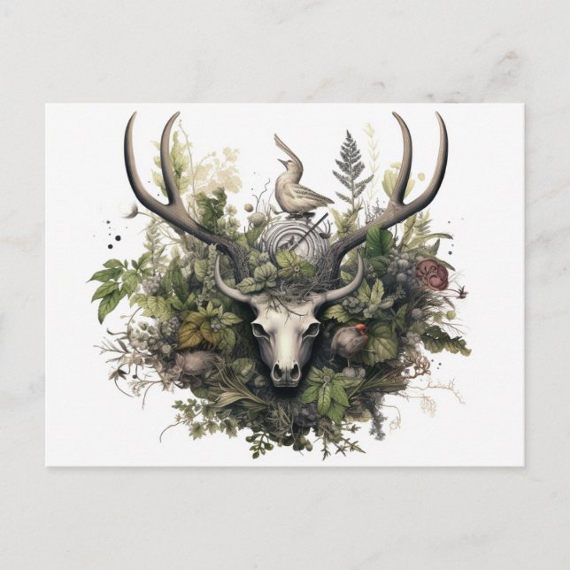 Nordic Retro Pagan Artistic Holiday Card (Front)