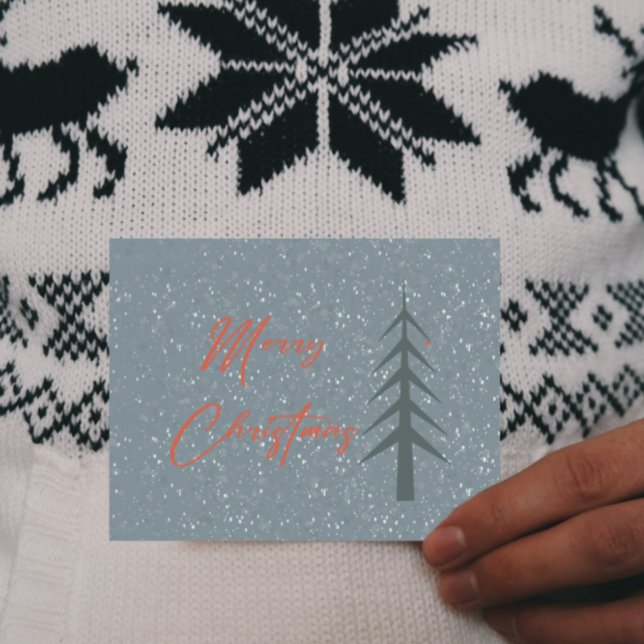 Nordic Sage Green Christmas Tree Holiday Card (Creator Uploaded)