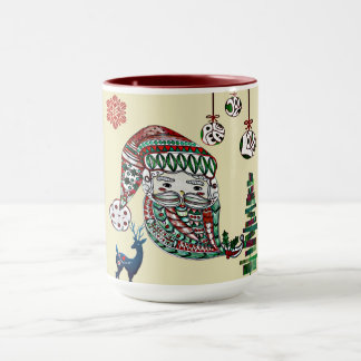 Nordic Santa Claus Christmas Father Vintage Rustic Mug