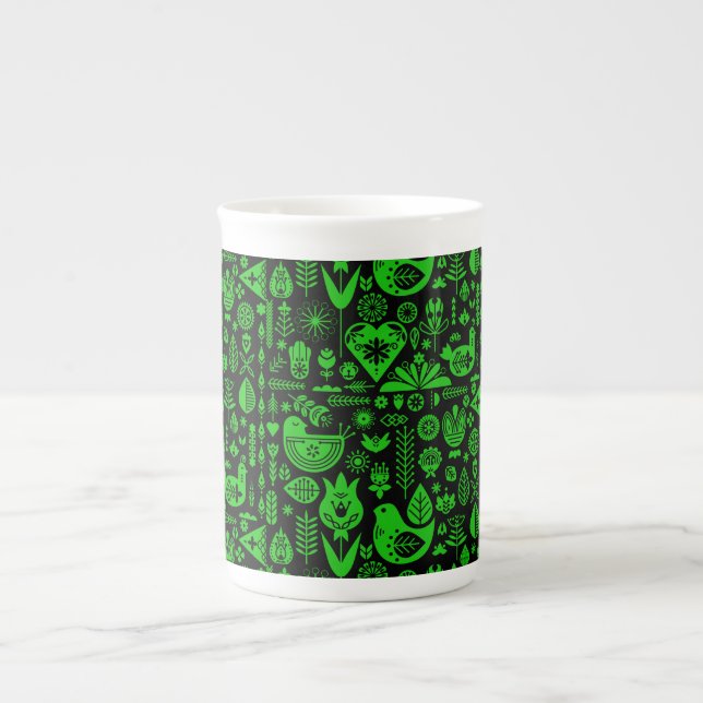 Nordic Scandinavian Christmas Decorations Bone China Mug (Front)