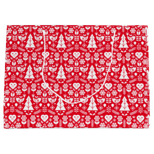 Nordic Scandinavian Christmas Decorations Large Gift Bag