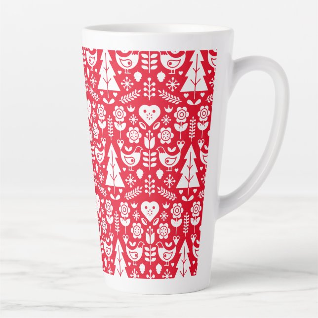 Nordic Scandinavian Christmas Decorations Latte Mug (Right)