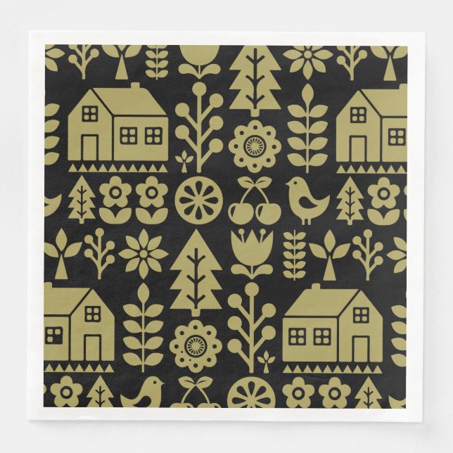 Nordic Scandinavian Christmas Decorations Napkin (Front)