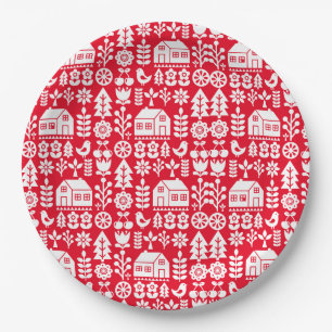 Nordic Scandinavian Christmas Decorations Paper Plate