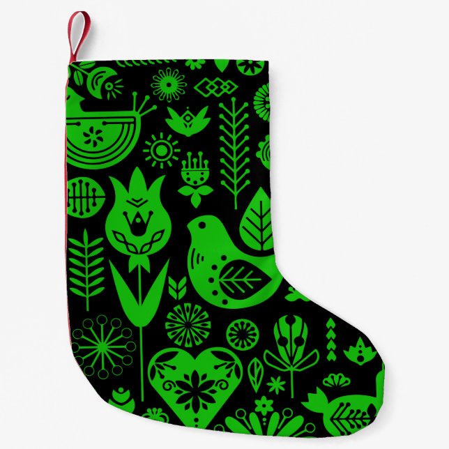 Nordic Scandinavian Christmas Decorations Small Christmas Stocking (Front)