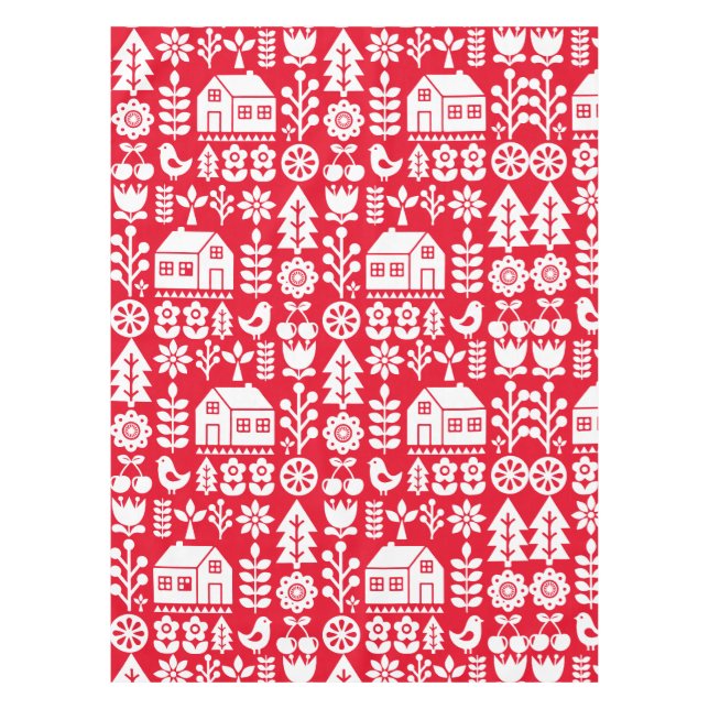 Nordic Scandinavian Christmas Decorations Tablecloth (Front)