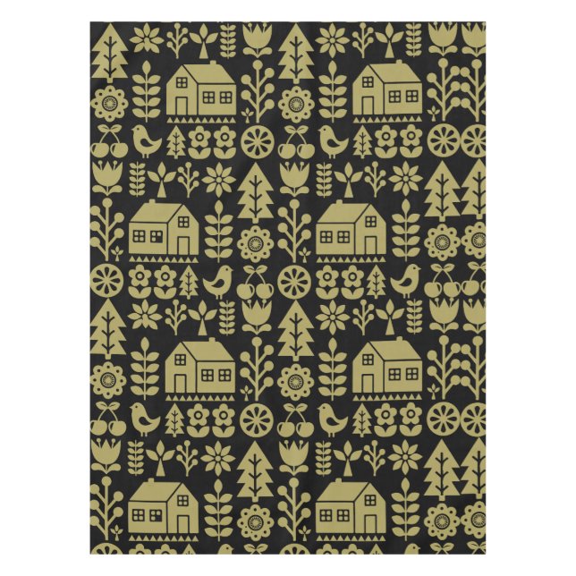 Nordic Scandinavian Christmas Decorations Tablecloth (Front)