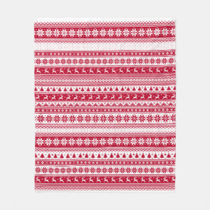 Nordic - Scandinavian Christmas Fleece Blanket
