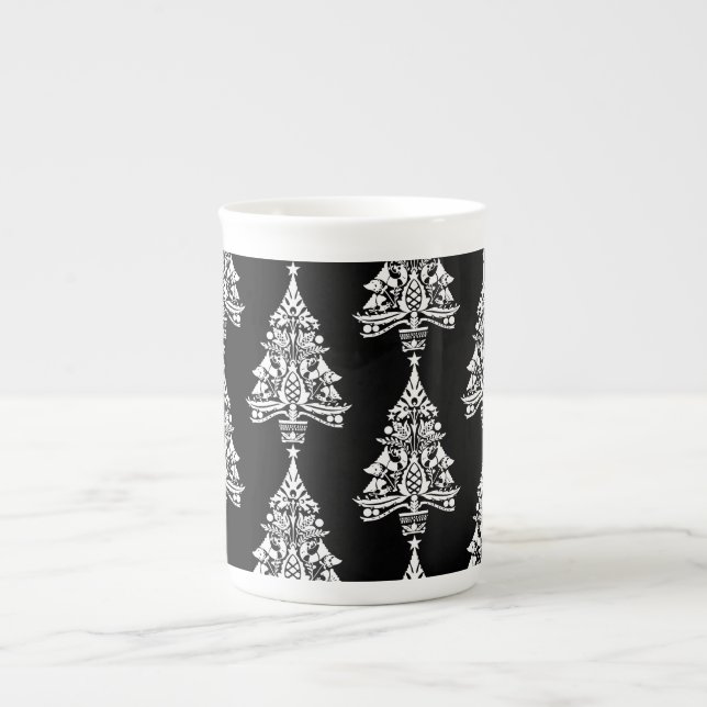 Nordic Scandinavian Christmas Tree Decorations Bone China Mug (Front)