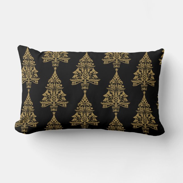 Nordic Scandinavian Christmas Tree Decorations Lumbar Cushion (Front)