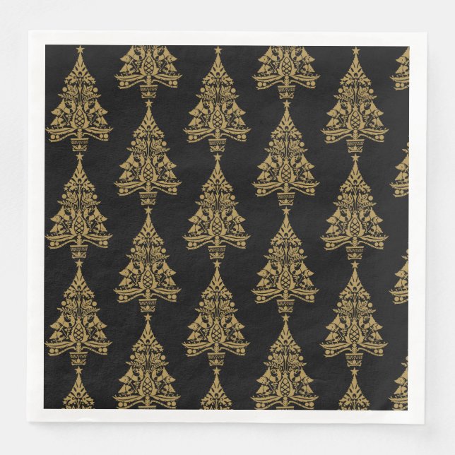 Nordic Scandinavian Christmas Tree Decorations Napkin (Front)