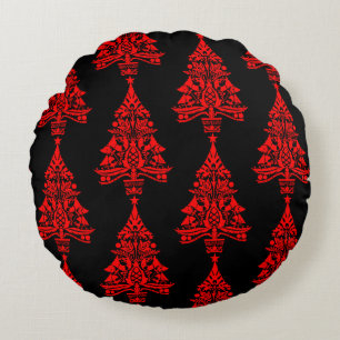 Nordic Scandinavian Christmas Tree Decorations Round Cushion