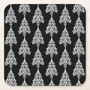 Nordic Scandinavian Christmas Tree Decorations Square Paper Coaster