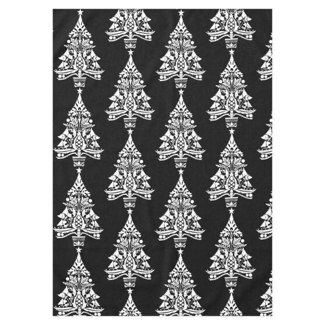 Nordic Scandinavian Christmas Tree Decorations Tablecloth (Front)