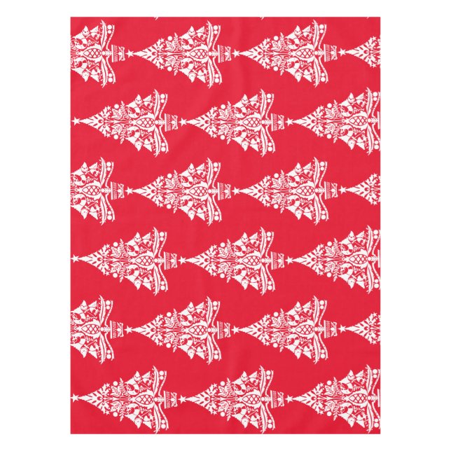 Nordic Scandinavian Christmas Tree Decorations Tablecloth (Front)