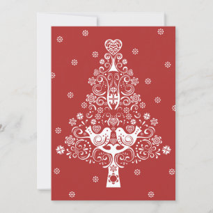 Nordic Scandinavian Christmas Tree Magic Holiday Card